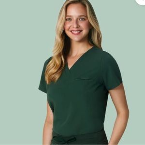 Mandala Hunter Green One Pocket Scrub Top Large
